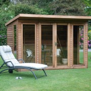 A 10x6 Acapulco Pent style summerhouse with cedar cladding